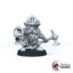 Warrior of the Bronze Kingdom with Lantern and Hammer
