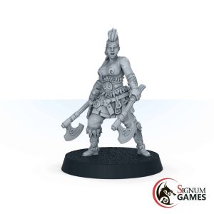 Shield Maiden with Two Axes