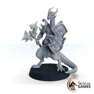 Ophidian Alliance Warrior with Axe and Shield