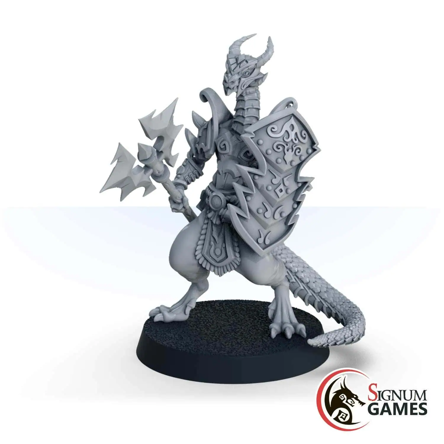Ophidian Alliance Warrior with Axe and Shield
