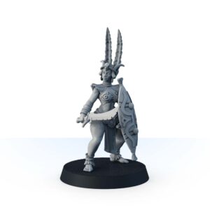 Zuri, Ivory Shore Huntress with Sword and Shield